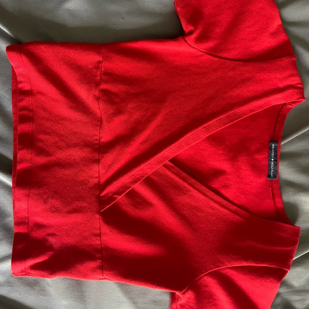 Brandy Melville red Amara short sleeve top